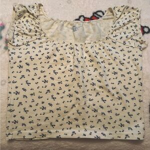 Brandy Melville Cream Floral Blouse